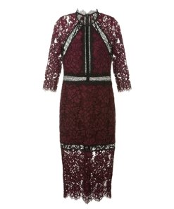Alexis Marisa Half-Sleeve Lace Midi Dress