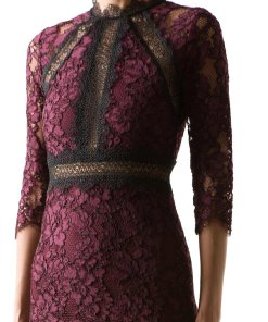 Alexis Marisa Half-Sleeve Lace Midi Dress