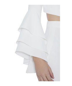 Alice + Olivia Presley Ruffle-Sleeve Cropped Jacket
