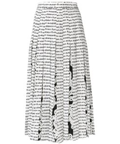 Diane von Furstenberg Gardena Logo Pleated Silk Skirt