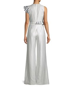 Alexis Janisa Stripe Wide-Leg Ruffle Jumpsuit