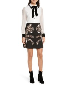 Kate Spade Leopard Appliqué Mini Shirtdress