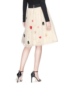 Alice + Olivia Catrina High-Rise Tulle Midi Skirt