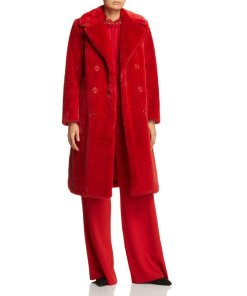 Alice + Olivia Montana Double-Breasted Faux Fur Coat