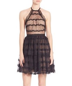 Alexis Coretta Ruffled Lace Halter Dress