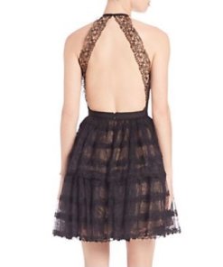 Alexis Coretta Ruffled Lace Halter Dress