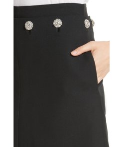 Tory Burch Fremont Jewel Button Mini Skirt