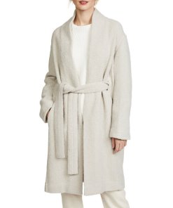 Vince Belted Wool-Blend Bouclé Coat