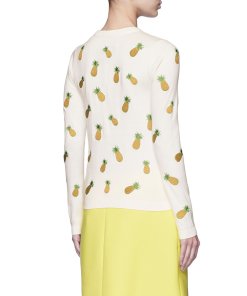 Alice + Olivia Pineapple Embroidery Cardigan