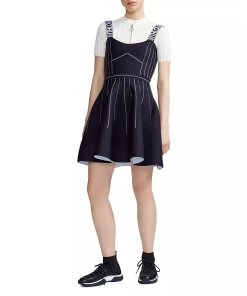 Maje Relief Reversible Weaved Short Dress