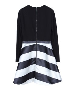 Alice + Olivia Stripe-Skirt Fit & Flare Mini Dress