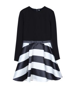 Alice + Olivia Stripe-Skirt Fit & Flare Mini Dress