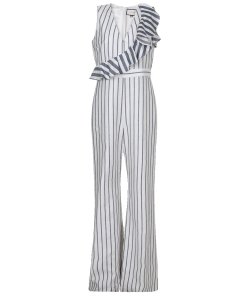 Alexis Janisa Stripe Wide-Leg Ruffle Jumpsuit