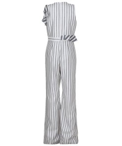 Alexis Janisa Stripe Wide-Leg Ruffle Jumpsuit