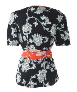 Diane von Furstenberg Alexia Floral-Print Wrap Top