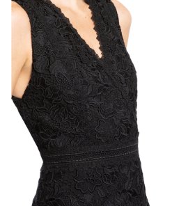 Alice + Olivia Lennon V-Neck Lace Mini Dress