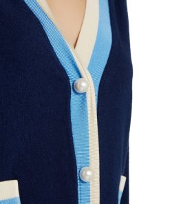 Sandro Clotilde Stripe Wool & Cashmere Cardigan