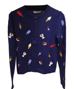 Alice + Olivia Ruthy Ice Cream Embroidered Cardigan