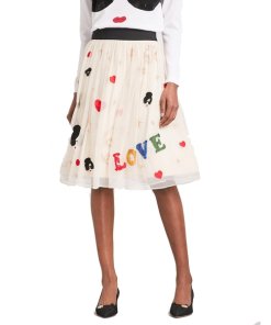 Alice + Olivia Catrina High-Rise Tulle Midi Skirt