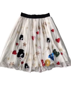Alice + Olivia Catrina High-Rise Tulle Midi Skirt