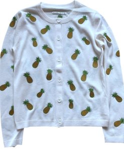 Alice + Olivia Pineapple Embroidery Cardigan