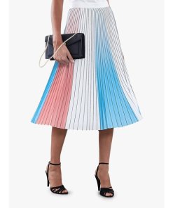 Reiss Nina Pleated Color-Block Skirt