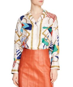Sandro Antoine Printed Silk Shirt