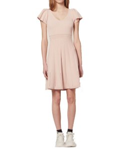 Sandro Edwin Flutter-Sleeve Short Knit Dress