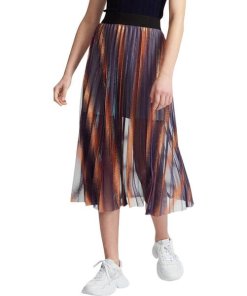 Maje Jaja Pleated Iridescent Long Skirt