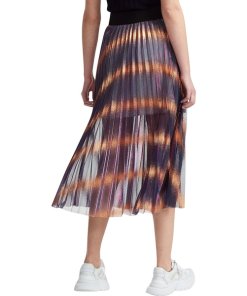Maje Jaja Pleated Iridescent Long Skirt