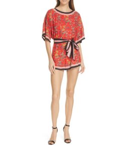 Alice Olivia Bowie Belted Romper