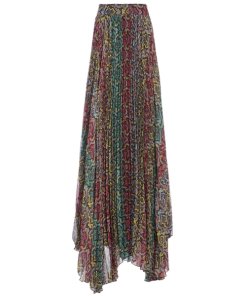 Alice + Olivia Katz Sunburst Pleated Maxi Skirt