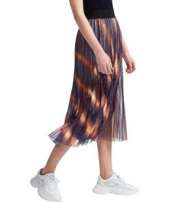 Maje Jaja Pleated Iridescent Long Skirt
