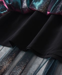 Maje Jaja Pleated Iridescent Long Skirt