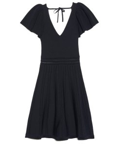 Sandro Edwin Flutter-Sleeve Short Knit Dress