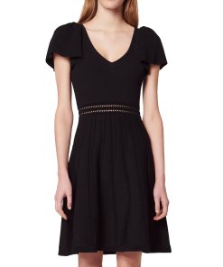 Sandro Edwin Flutter-Sleeve Short Knit Dress