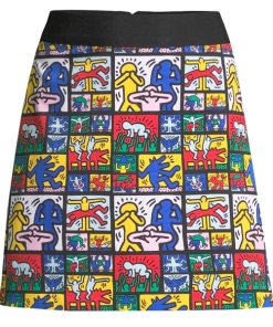 Alice + Olivia x Keith Haring Riley A-Line Mini Skirt