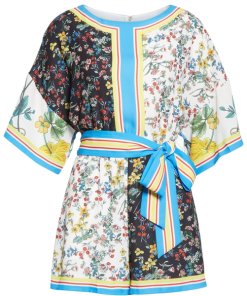 Alice Olivia Bowie Mix Pattern Belted Romper