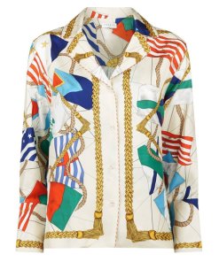 Sandro Antoine Printed Silk Shirt