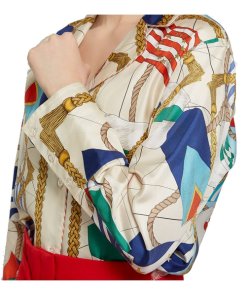 Sandro Antoine Printed Silk Shirt