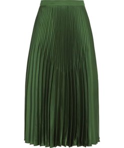Reiss Anna Metallic Pleated Midi Skirt