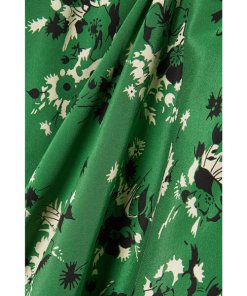 Veronica Beard Amber Long-Sleeve Floral Tie-Front Midi Dress