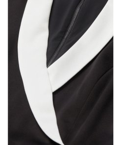 Alice + Olivia Mardell Contrast Shawl Lapel Mock Wrap Romper
