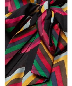 Alice + Olivia Merideth Flared Cuff Chevron Pussybow Blouse