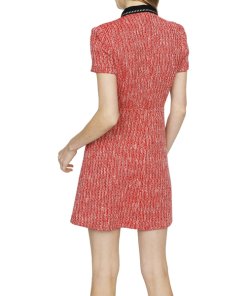 Maje renati contrast collar tweed dress-2