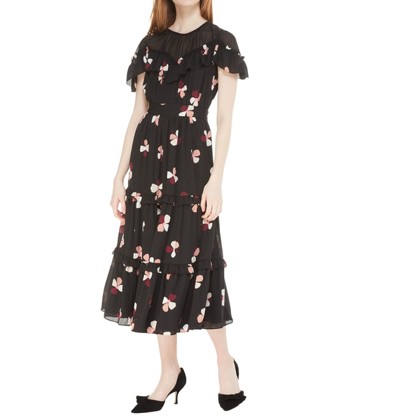 kate spade ruffle fit and flare dress Kate Spade main image 1