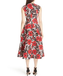 Kate Spade Poppy Field Structured Midi Dress