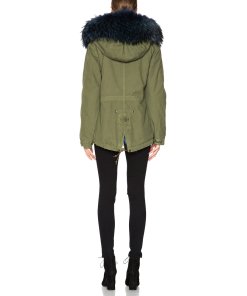 Mr & Mrs Italy Mini Coyote & Raccoon Fur-Detailed Army Parka
