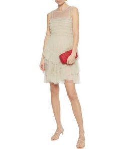 RED Valentino Ruffled Point D'esprit Tulle Mini Dress-3