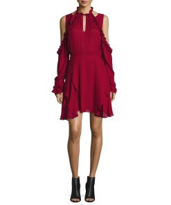 Iro Hanie Cold-Shoulder Voile Dress